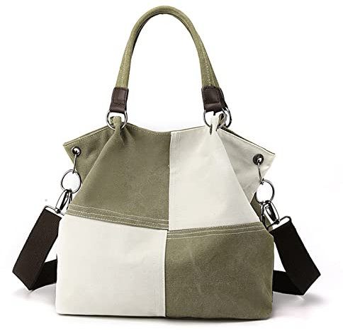 CORIOS Borsa a Tracolla da Donna Borsa a Spalla in Tela Casuale Borsa a Mano Multifunzione Borse Tote Borse Messenger per Lavoro Scuola Shopping Viaggio Uso Quotidiano Verde