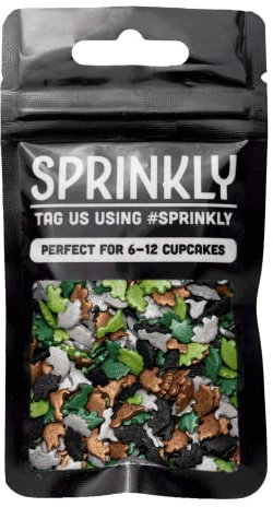 SPRINKLY - Sprinkle Shapes - Dinosaurs (Camouflage Colours) - 25g