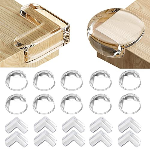 20PCS Protector esquinas y Enchufes para Seguridad. Mesa Muebles Cubre Esquinas Fuerte Adhesion Protege Bebe