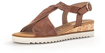 Gabor Wedge Sandals Women's Sandals, Moderate Extra Width (G), Braun Camel 53, 3 UK