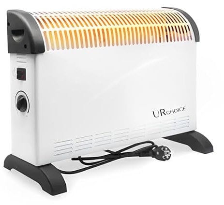 UR CHOICE 2000W Portable Electric Convector Heater - 3 Adjustable Heat Settings(750W/1250W/2000W), Overheat & Tip-Over Protection - Silent Operation, Freestanding, Ideal for Home/Office (SIMPLE-WHITE)
