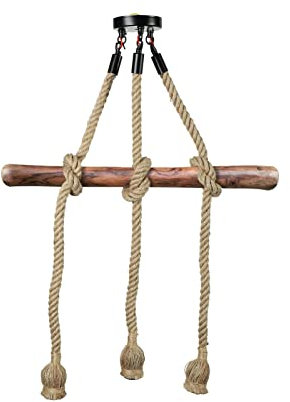Lámpara de araña industrial retro de cuerda de cáñamo, lámpara colgante Hemp Rope Light con 1/3/6 luces, cuerda de cáñamo DIY vintage colgante con portalámparas E27, para sala de estar