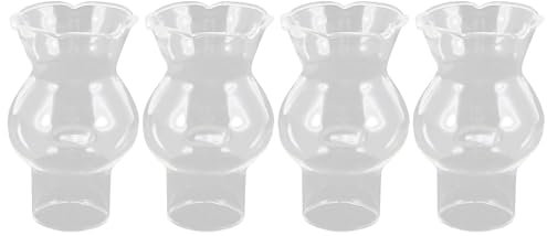 CALLARON 4 Stück Lampenschirm Aus Petroleum Schirm Aus Zylinderglas Öllampentrichter Öllampe Glaszylinder Glas-Vintage- Petroleum Glas Lampenschirme Farbige Kerzen Altmodisch Leuchter
