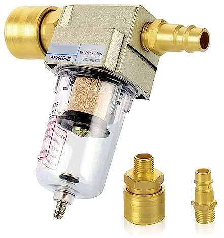 Nizirioo Séparateur d'eau à air comprimé 1/4 : filtre à air comprimé, séparateur d'huile, réducteur de pression d'air comprimé avec raccord rapide pour filtre à air comprimé, filtre à compresseur