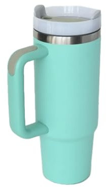 Tumbler with straw Lid & Handle (light Blue)
