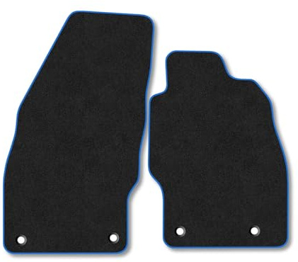 Vauxhall Corsa Van D (2006-2014) Van Mats Accessories Tailored Fit Carpet Car Floor Mats Non Slip Blue Trim Compatible Accessory Durable Anti Slip Full Coverage Granulated Backing Hand-Finished Clips
