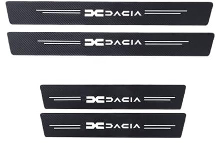Ndier 4 Stück MINGCHUO Mit Leuchteffekt Auto Carbon Fiber Einstiegsleisten Türschweller, für Dacia Spring Lodgy Dokker Duster Logan Sandero Stepway rutschfeste Anti-KratzTrim Scuff