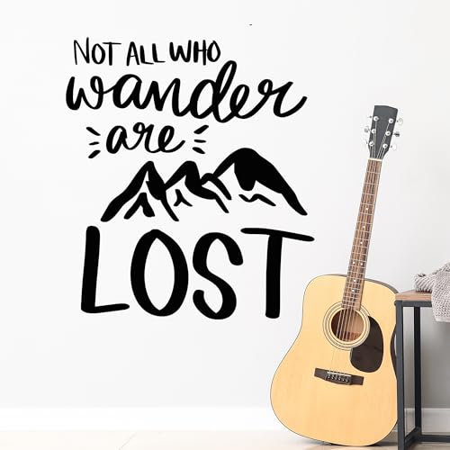 GRAZDesign Wandtattoo Sprüche Not all who wander are lost lustig Camping, Camper, Reise für Wohnzimmer, Flur, Innen und Außen - 36x30cm / hellblau