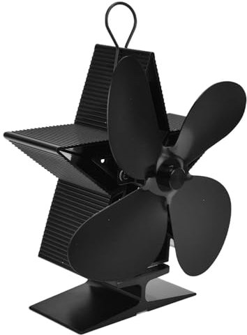 XHTLLO 4-Klingen-Holzherd Ventilator, Zink Legierung Hohe Sicherheits Faktor Thermo Elektrisches Modul Kamin Ventilator, Wärme Strom Versorgung Holzherd Zubehör, Für zu Hause Leben, Zimmer