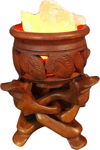 lampada di sale forma Braciere con trespolo