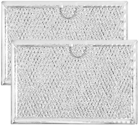 Lot de 2 filtres à graisse TER de rechange pour micro-ondes GE WB06X10608, filtre d'aération TER pour LG MVEL2137D/00, PS12713652, 4951159, AP6835936-Filtre à graisse en maille d'aluminium 19,3 x 13