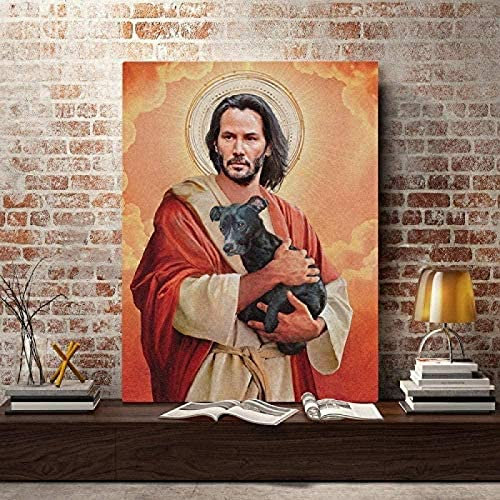 IGHSNZUH Puzzles, Keanu Reeves Meme Jesus Adult Papery Puzzle Bild, Kind Teenager Nach Der Schule Stressabbau-Spiel 1000 Teile/Laei516/38 * 26Cm