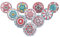 Ajuny Lot de 10 Boutons en Céramique Imprimés Floraux Roses pour Portes Placard Tiroirs et Meubles pour Cuisine Salle de Bain Armoires de Commode Décoratifs en Poterie Faits à la main