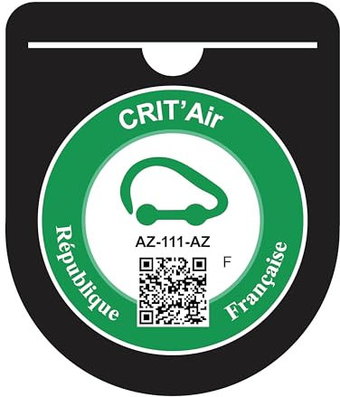 HADEXIA Porte Vignette Crit'Air Pare Brise Macaron | Étui Pochette Adhésive Autocollant Sticker Noir