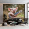 Fototapete Grasland Tier Schwein Gitarre Tapete 400 x 280 cm (B x H), Farbig Tapeten Vliestapete, Modern Wandtapete Wohnzimmer Schlafzimmer Kinderzimmer Wanddeko Motivtapeten Fototapete