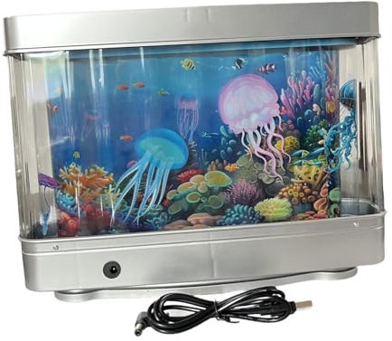 perfk Aquarium-Stimmungslampe, Nachtlichter, Nachtlicht, Ansichten, bewegliche künstliche Tropische Landschaft, Raumdekoration für Schlafzimmer im, #E
