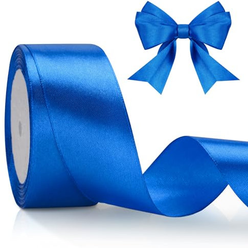 jijAcraft Satinband Dunkelblau 40mm Schleifenband Dekoration Hochzeit Weihnachten, 22m Dekoband Dunkelblau, Navy blau Geschenkband Stoffband für Weihnachten, Taufe, Hochzeit, Geschenkverpackung
