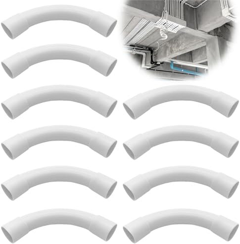 Rohrbogen M20,10pcs Elektrorohr Rohrbogen,Elektrorohr Stangenrohr Leerrohr,Montage Kabelrohr Allzweck,Leerrohr PVC,Rohr Gemufft Kabelkanal Installations Kabelrohr