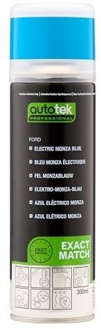 AutoTek Professional Exact Match Car Spray Paint, Ford Electric Monza Blue Aerosol Spray, 300 ml