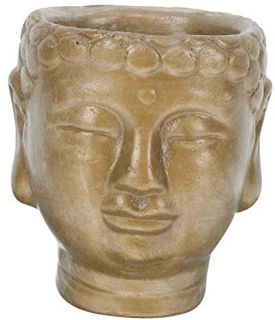 BESPORTBLE Buddha Kopf aus Zement Blumentopf für Sukkulenten und Pflanzen