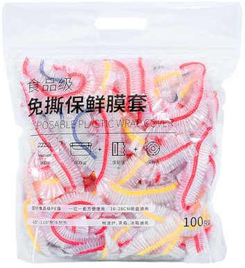 Emballage alimentaire Portable avec ficelle élastique, 100 pièces, pour couvrir facilement les aliments (pour bols et assiettes de cuisine)