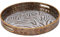 Luxurious Zebra Print Round Decorative Tray | 36cm | Gold Rim Serving & Display Tray | Home Kitchen Coffee Table Decor