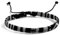 TRIPLE K&S Surfer armband Herren & Damen • 100% Wasserfest & Handmade • Perlen-Armband Boho Stoff-Armband • Hippie Sommer Strand-Schmuck (Black & White Stripes)
