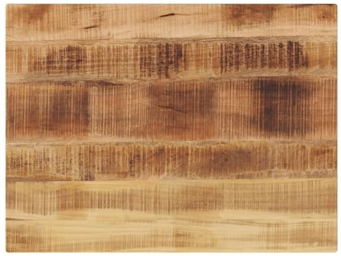 vidaXL Tischplatte, Holzplatte für Esstisch Couchtisch, Massivholzplatte Rustikales Design, Ersatztischplatte, 80x70x3,8cm Rechteckig Raues Massivholz Mango