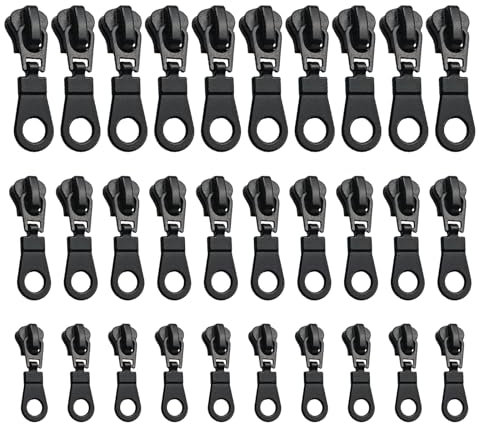 YANINEE 30 Stück Reißverschluss Schieber Reparatur Set, 3 Größen Reisverschluss Fix Kit
