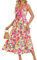 GRACE KARIN Women's Summer Casual Floral Boho Dress V Neck Spaghetti Strap Flowy Beach Maxi Dresses Pink Yellow M