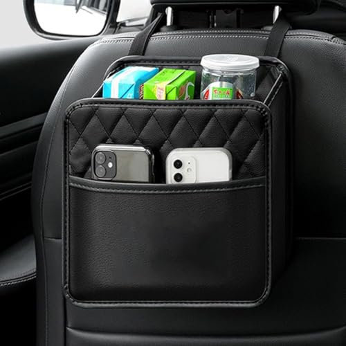 ZDDYUU Autositz-Rückentaschen für Dodge Viper SRT Viper 2012-2018, Auto-Organizer Mülleimer Auto Lederhandtaschenhalter Innenraum Aufbewahrungstasche,One Piece