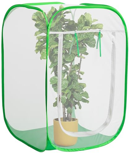 24 x 24 x 36 Pop Up Garden Mesh Plant Cover, Plant Protectors Mesh Plant Enclosure, Garden Net Cage Pest Protection Guard Tent with Storage Bag for Protect Plant Vegetable Fruit from Birds Insects