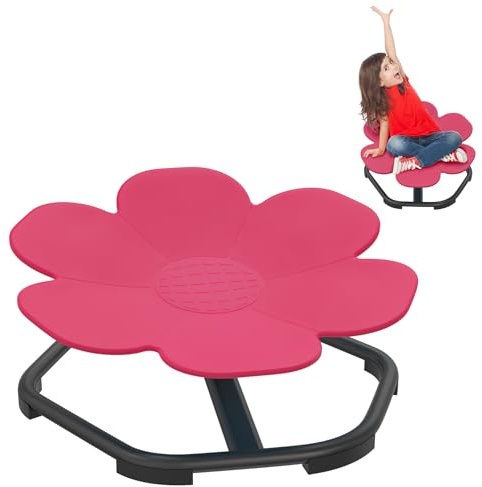 Froadp Sensorischer Karussellstuhl Autismus Kinderdrehstuhl Drehstuhl Kinder Training Physische Koordination und Gleichgewicht Sensorik Autismus Spielzeug Balance Stuhl, Pflaumenrot