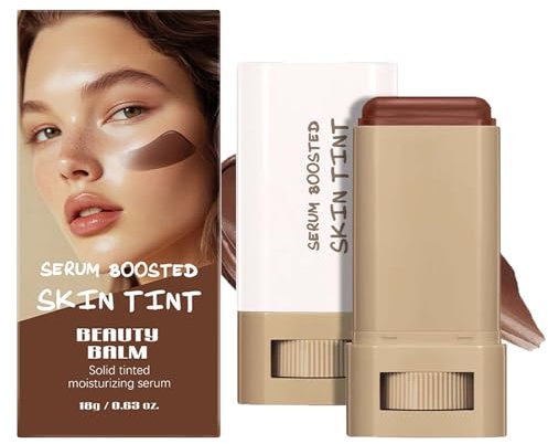 Foundation Stick Beauty Balm Serum Boosted Skin Tint, fest getönter feuchtigkeitsspendender Serum Contour Stick Foundation Face Stick für Frauen, Make-up mit natürlichem Finish (1#, 18g)