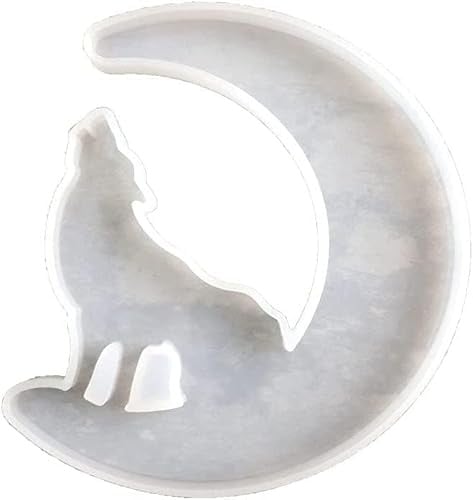 1 x Silikon-Wolfs-Epoxidharz-Formen, Halbmonde, Stimmungsform, kreative Mond- und Wolfsmondbögen für Mond, Wolf, Meerjungfrauenschwanz