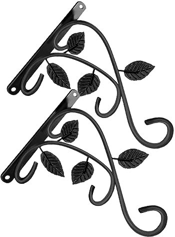 Yardwe 2stücke Wandhalterung Für Blumenampeln Robustem Einsetzbar Für Garten Balkon Terrasse Stabiler Wandhaken Zum Aufhängen Von Pflanzkästen Laternen Und Vogelhäusern Schwarze Wanddeko