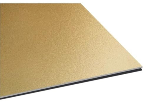 Panel plano de aleación de aluminio mental, placa de aluminio de color arenado lateral de 1 mm de espesor, 1 pieza(Gold,1.0x200X200mm)