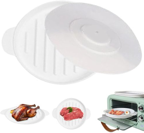 Bacon Cooker 9.45x7.8'' Microwave Bacon Tray Safe and Quick Silicone Pan with Lid & Handles No Mess Crispy Tray for Microwave Cooking..