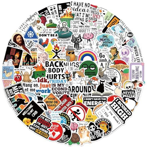 Bric Dodo 100 Stück Prank Meme Aufkleber Auto Laptop Telefon Gitarre Skateboard Motorrad Fahrrad Meme Stickers Set Vinyl Wasserdicht Aesthetic Aufkleber für Jugendliche Kinder Erwachsene