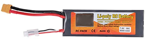 RC Lipo Akku 7,4V 6000mAh 30C Hochleistungs 2S1P XT60 Stecker Netzteil für RC Rennwagen Quadcopter FPV Drohne