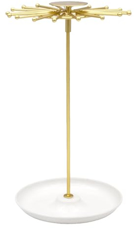 Uqezagpa Schmuckständer für Ohrringe, Ringe, rund, drehbar, für Haushalt oder Einzelhandel, Ringe, Vitrine