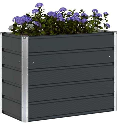 vidaXL Pflanzkübel Anthrazit 100 x 50 x 75 cm Verzinkter Stahl, Garten und Terrasse, schicker Pflanzer, Stabiler Metallbehälter, Deko für draußen, Urban Essentials, Stahl Deko