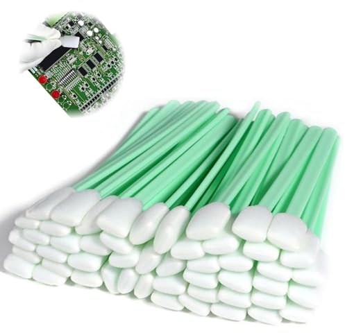 100 Stück Reinigungsstäbchen,Sterile Wattestäbchen Reinigungstupfer Wattestäbchen,Mini Reinigung Stäbchen Fusselfrei für Abfluss Leder Alkohol, Wattestäbchen Großer Kopf für Kamera,Objektiv