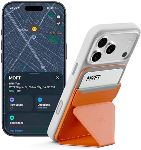 MOFT für MagSafe Wallet Ständer mit Apple Wo ist? -Unterstützung, Ultraschlanker Trackbarer Magnetischer Kartenhalter, 3-in-1 Verstellbarer Handy Ständer für iPhone 18/17/16/15/14/13/12 Serie