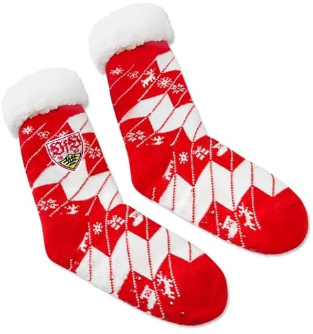 VfB Stuttgart Hüttensocken – Offizielle Fansocken Warm & Rutschfest – Fußball Fanartikel Herren Damen Winter
