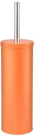 Toilet Brush Set, Toilet Bowl Brush Set With Long Handle and Base, Soft Bristles, Multicolor(Orange)