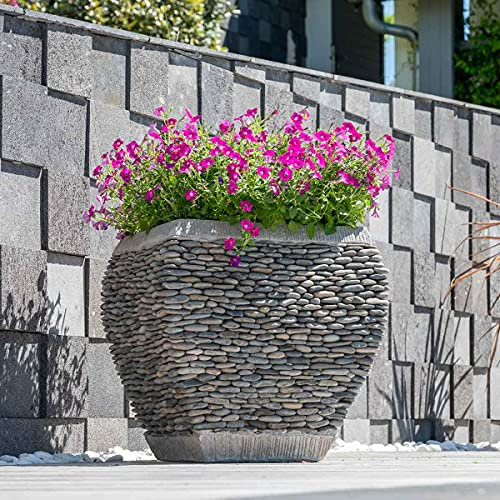 Wanda collection Pot Bac Jardinière Galbé Galet Hauteur 50cm Jardin Zen