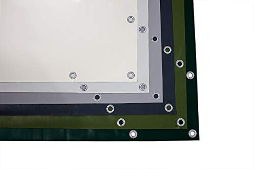 ANKO PLANEN LKW Plane 600 g/m² 1,5 m mit Rundösen – schwere PVC Abdeckplane wasserdicht UV-/frostfest reißfest Holzabdeckung & Sichtschutz (Lichtgrau RAL7035)