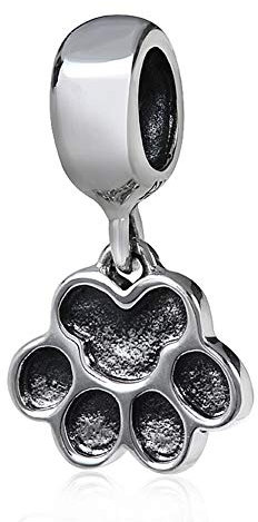 Hundepfoten-Charm, 925er Sterlingsilber, Tier-Charm, Glücksbringer, Jahrestag, für Pandora-Charm-Armband (A)