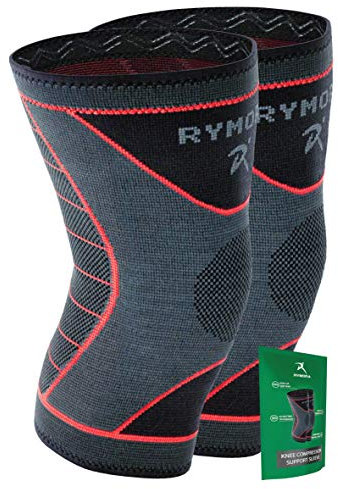 Rymora Knee Supports for Women and Men - Compression Sleeves to Ease Knee Discomfort - Great for Running, Sports & Everyday Wear (Grey) (Pair) (Small) [S]